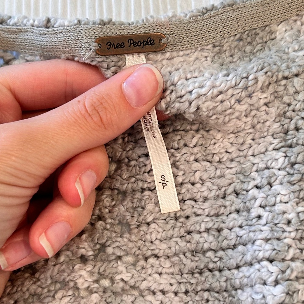 Free people yellow gray color block sweater S oversized EUC - Picture 2 of 5